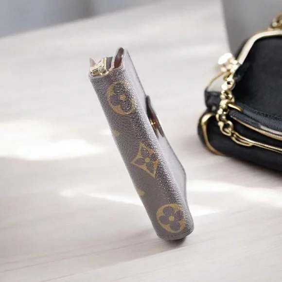 Louis Vuitton LV Monogram Bi-Fold Wallet Leather PVC Brown Used Auth 8B12330 - Picture 6 of 12